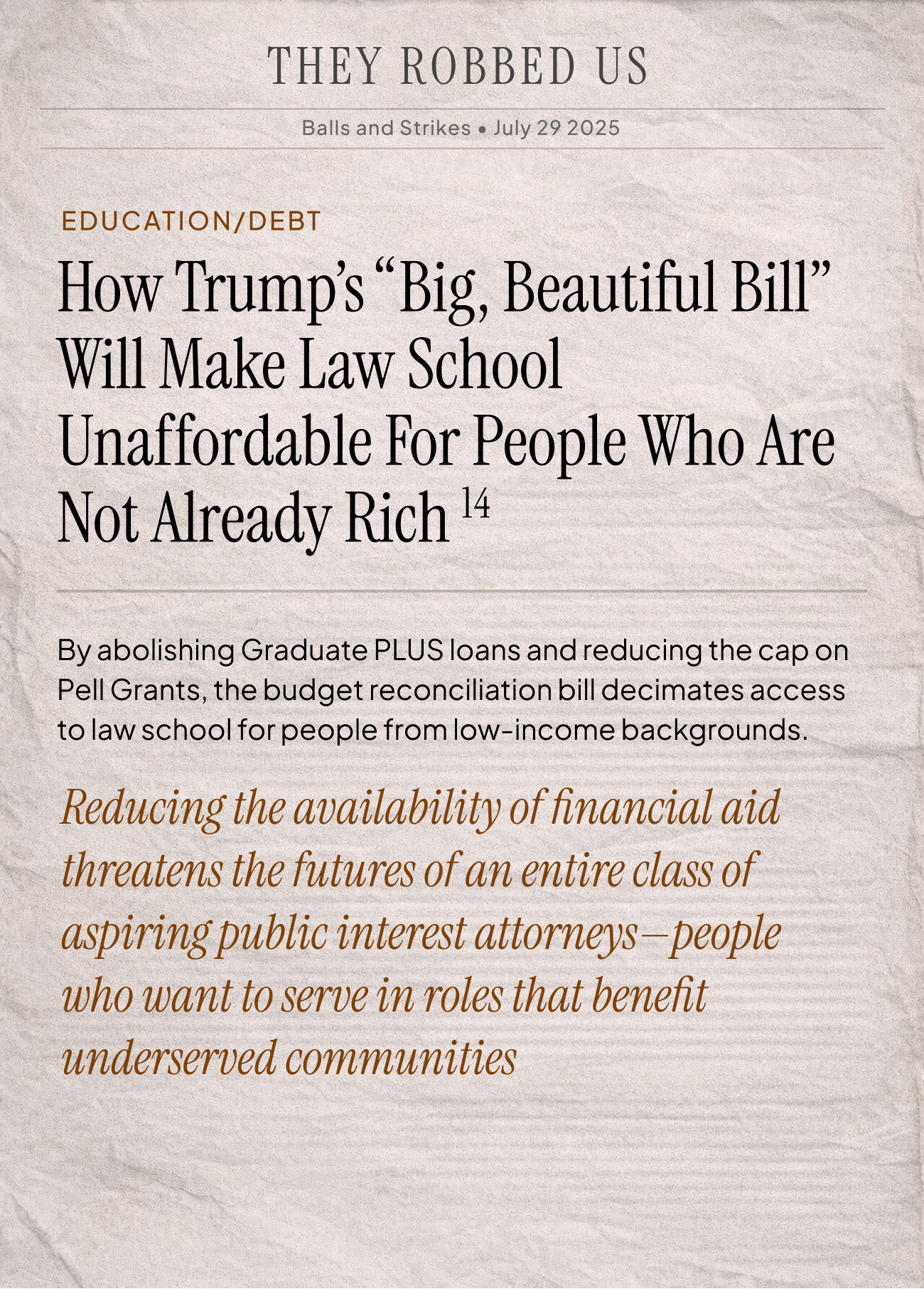 News clip: Student loan changes