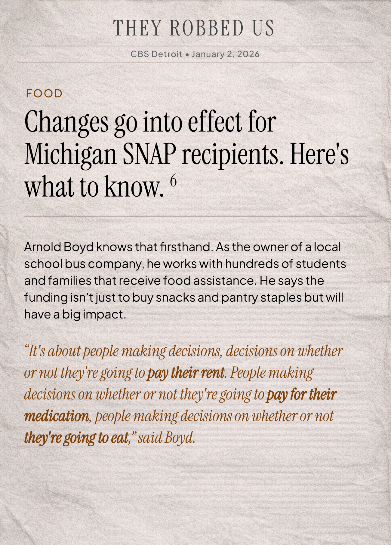 News clip: Food insecurity rising