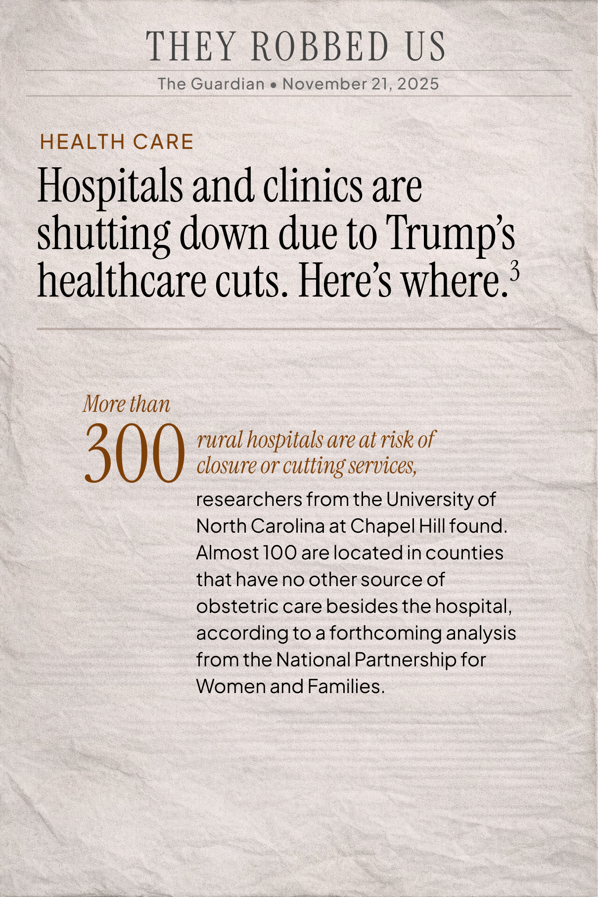 News clip: Hospitals and clinics shutting down